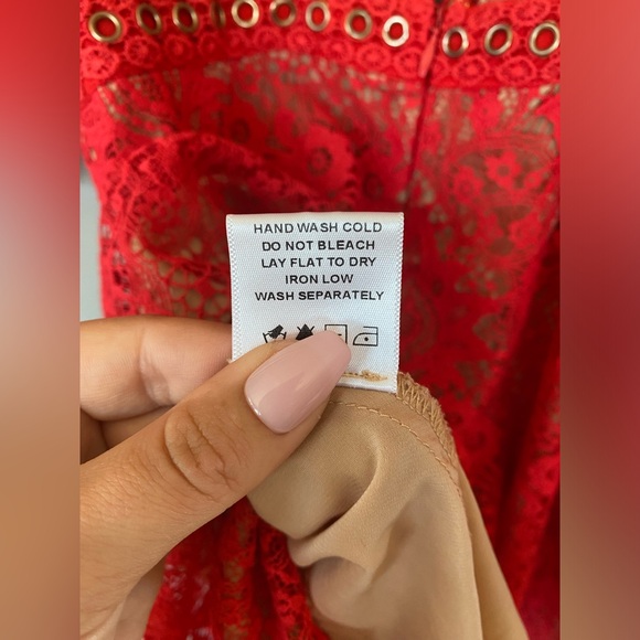 Majorelle Scarlet Red Lace Dress Size M - Picture 10 of 12